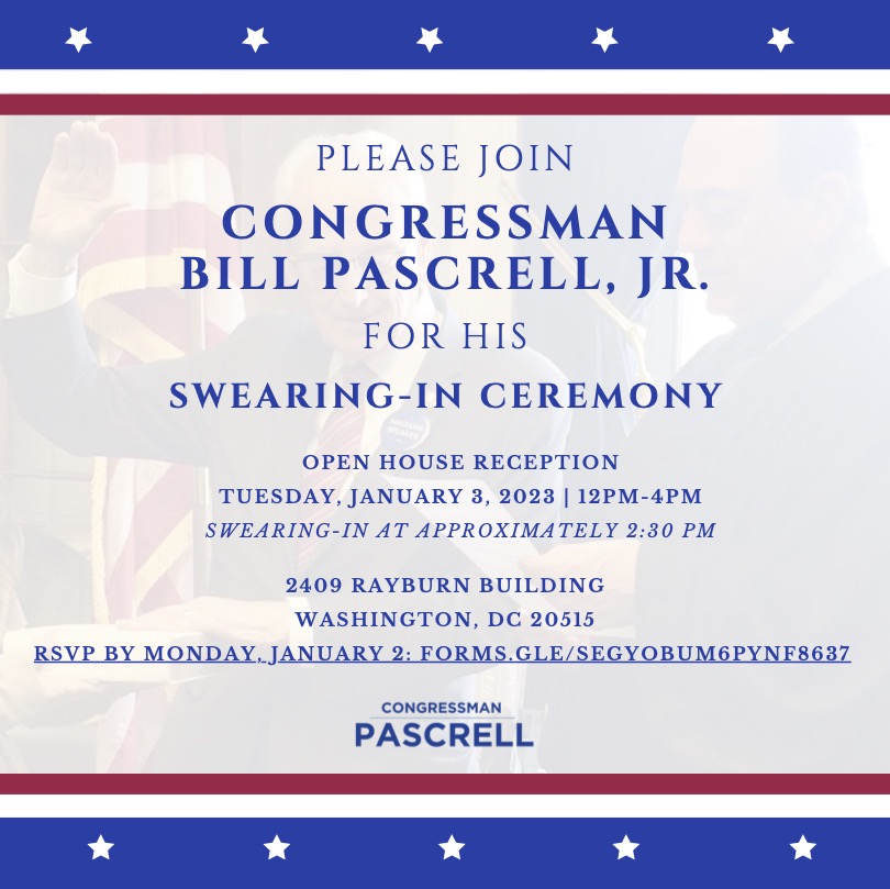 Bill Pascrell - swearing in flyer